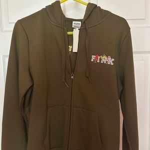 Pink vs olive green hoodie with flowers